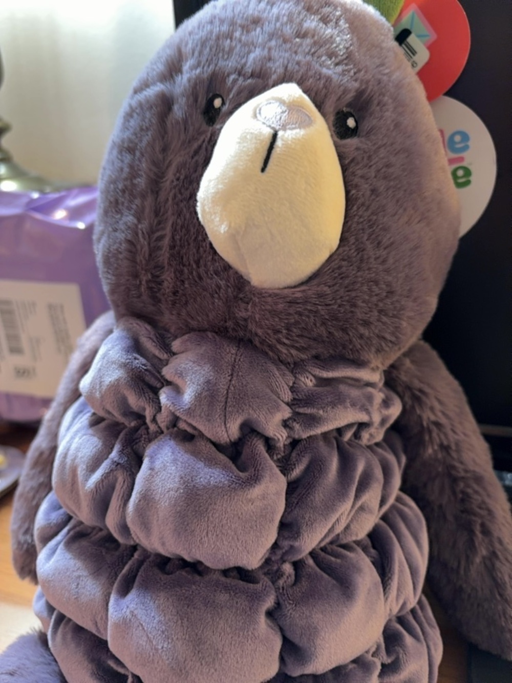 GiggleScape Purple Bear Plush 12 inch